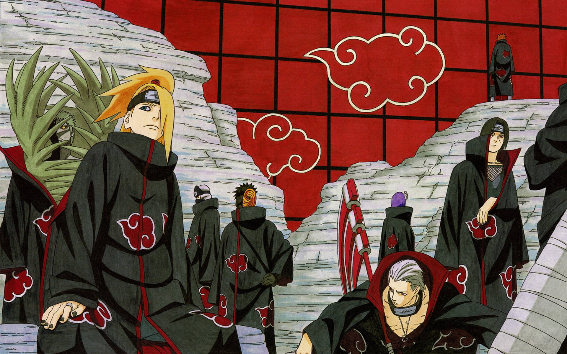 Akatsuki Ninjas For Phone Screens Background