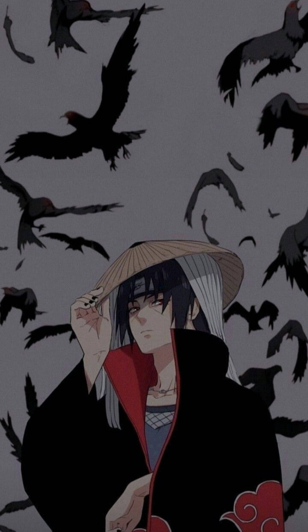 Akatsuki Uchiha Itachi Pfp Digital Art With Black Crows