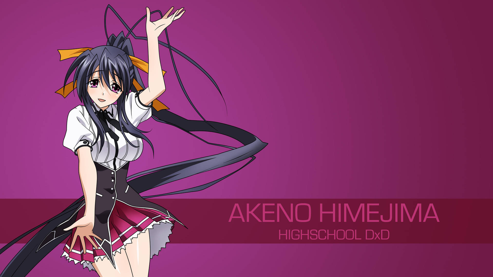 Akeno Himejima Waving High School Dxd Background