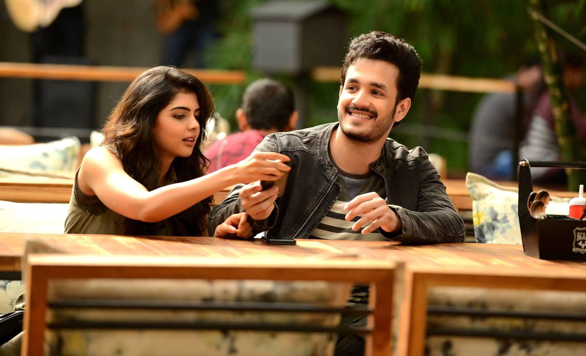 Akhil Akkineni And Kalyani Priyadarshan Sitting