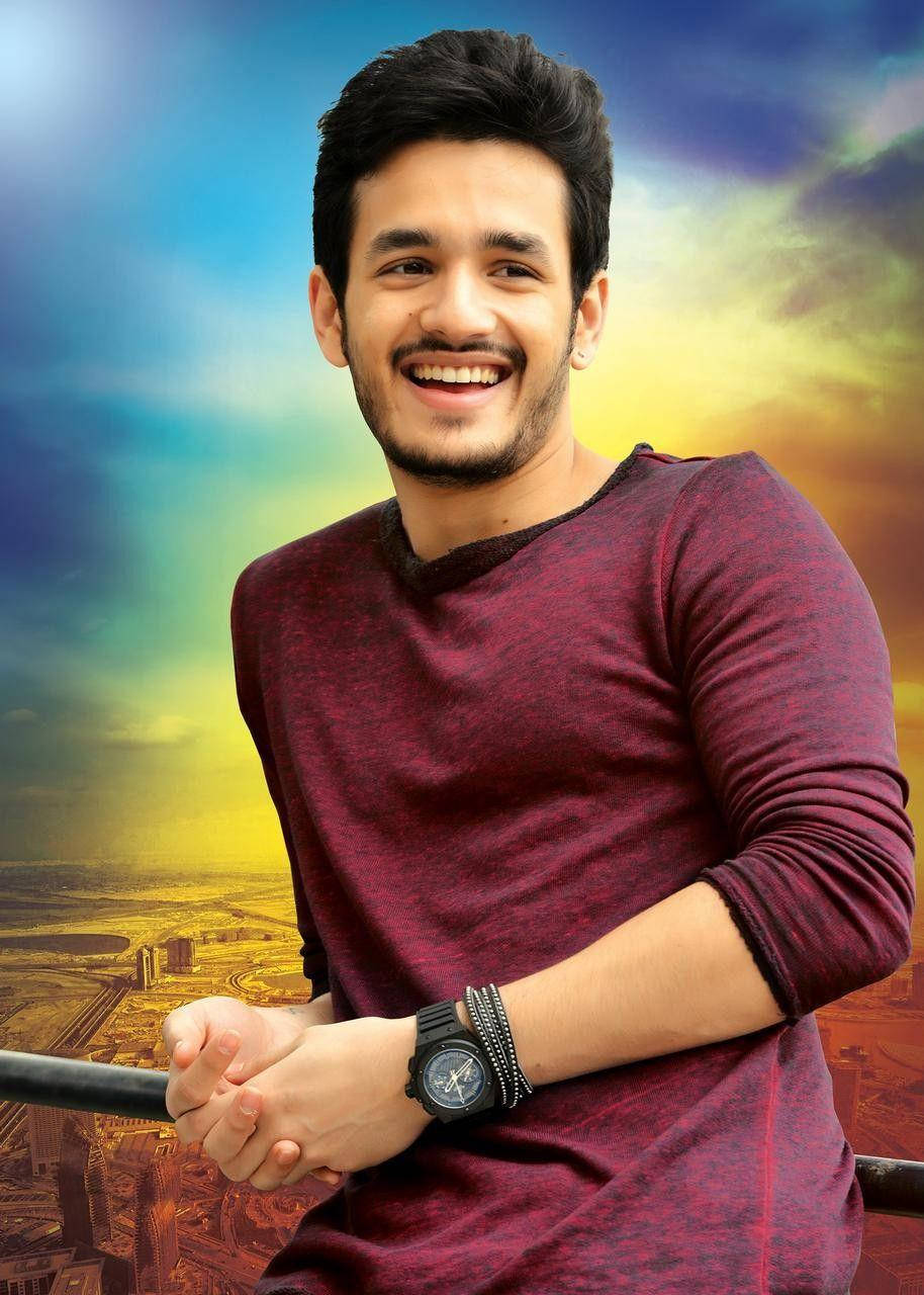 Akhil Akkineni Pensively Leaning On Railways