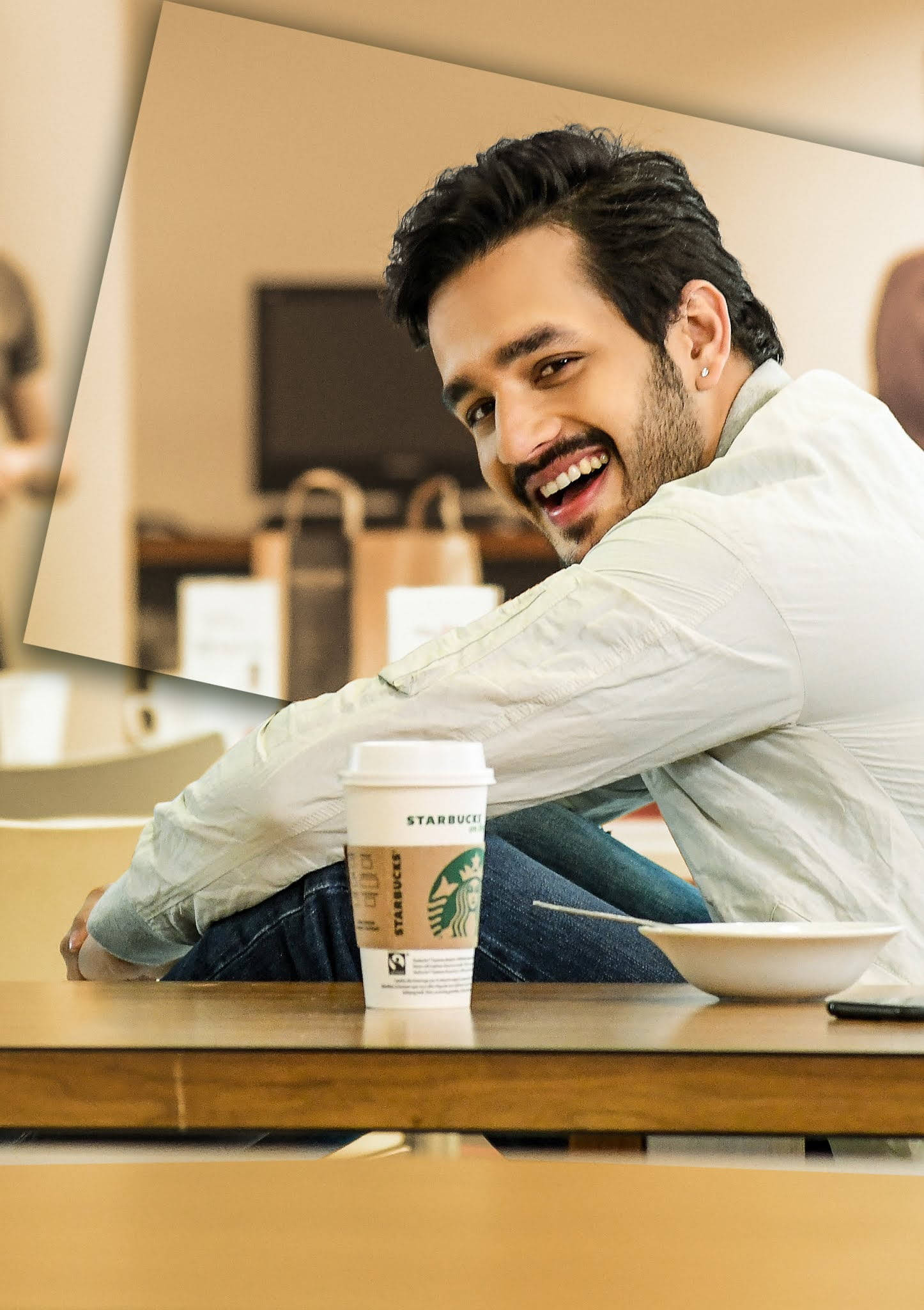 Akhil Akkineni With Starbucks