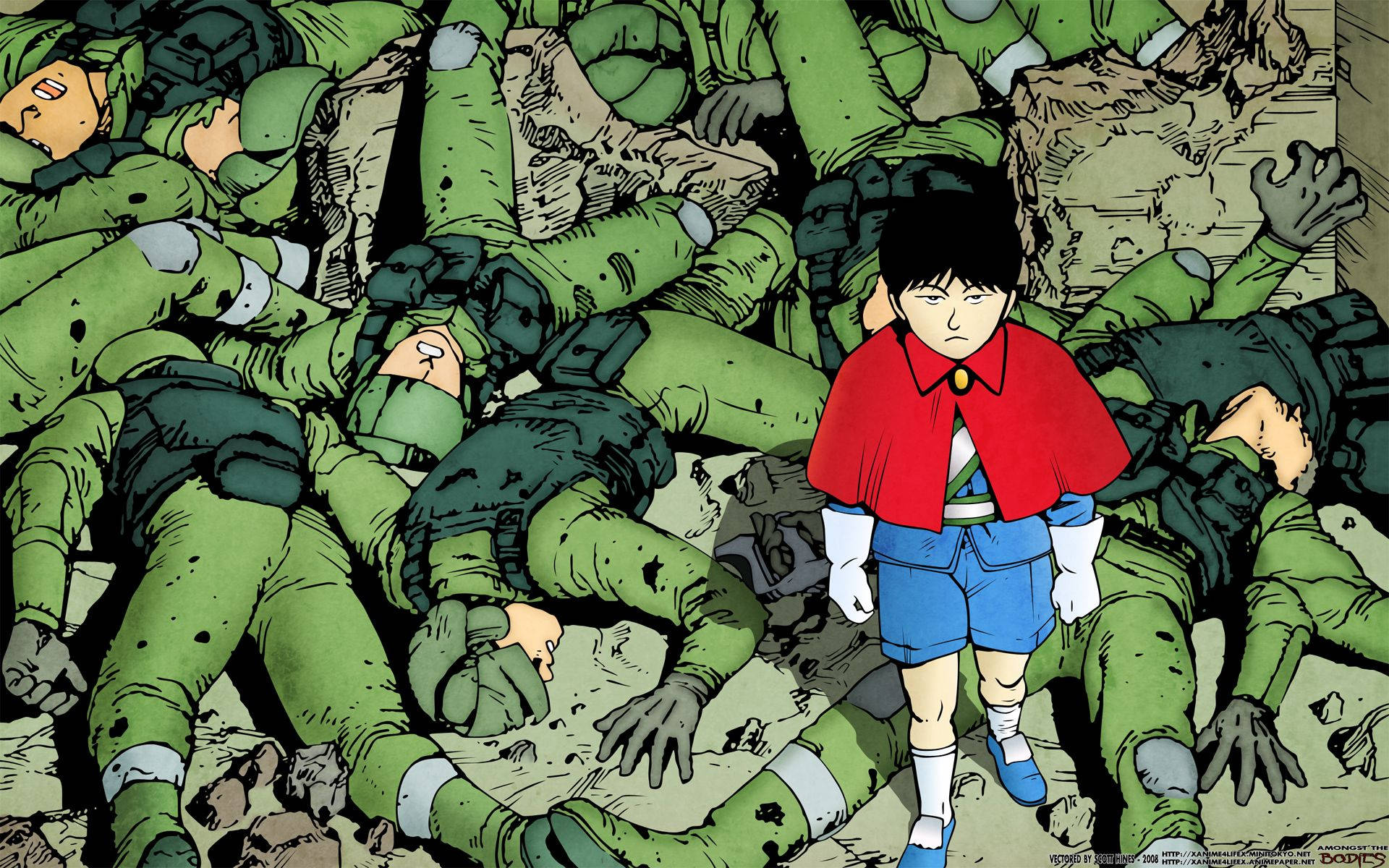 Akira Manga Kaneda On Soldiers Background