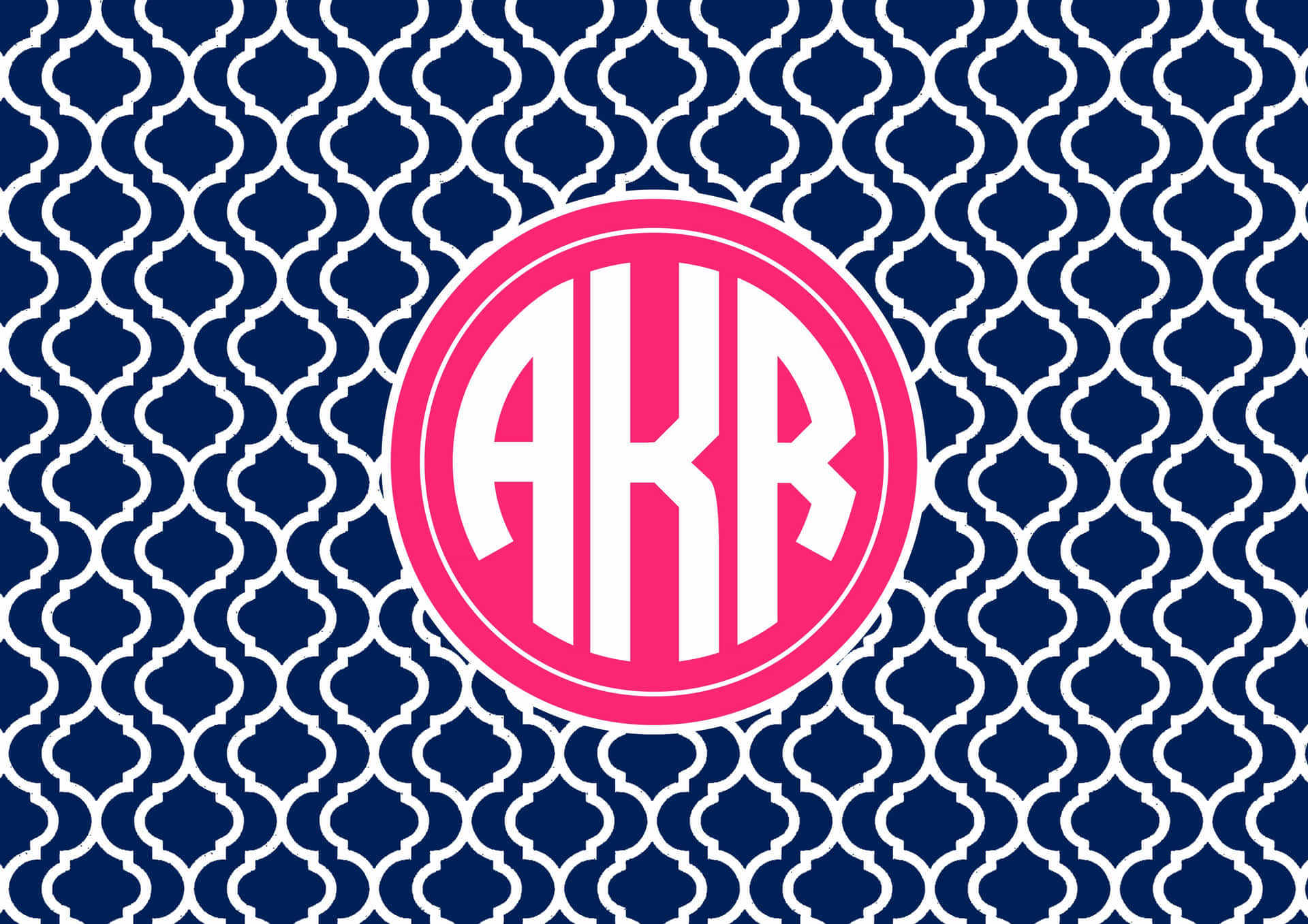 Akr Pink And White Monogram Desktop Background