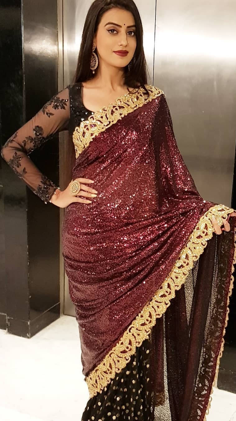 Akshara Singh Glowing In A Sparkly Dress