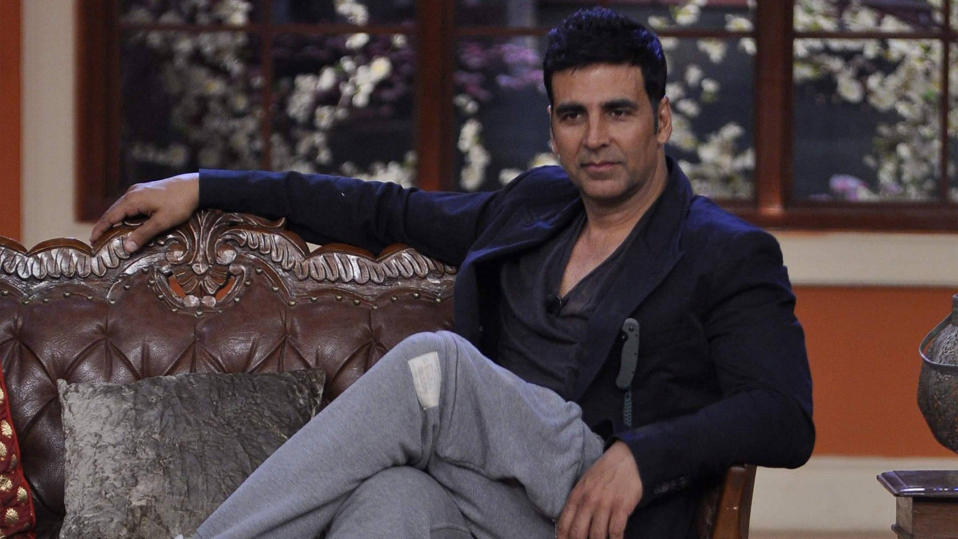 Akshay Kumar On Brown Sofa