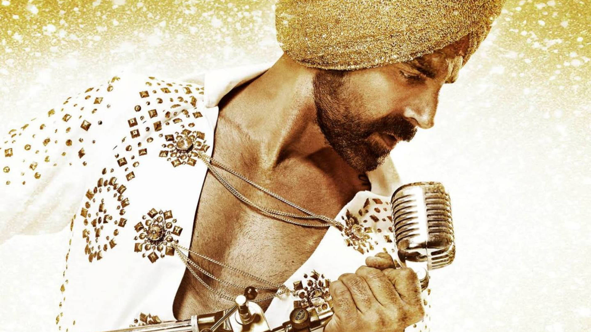 Akshay Kumar With Classic Microphone Background