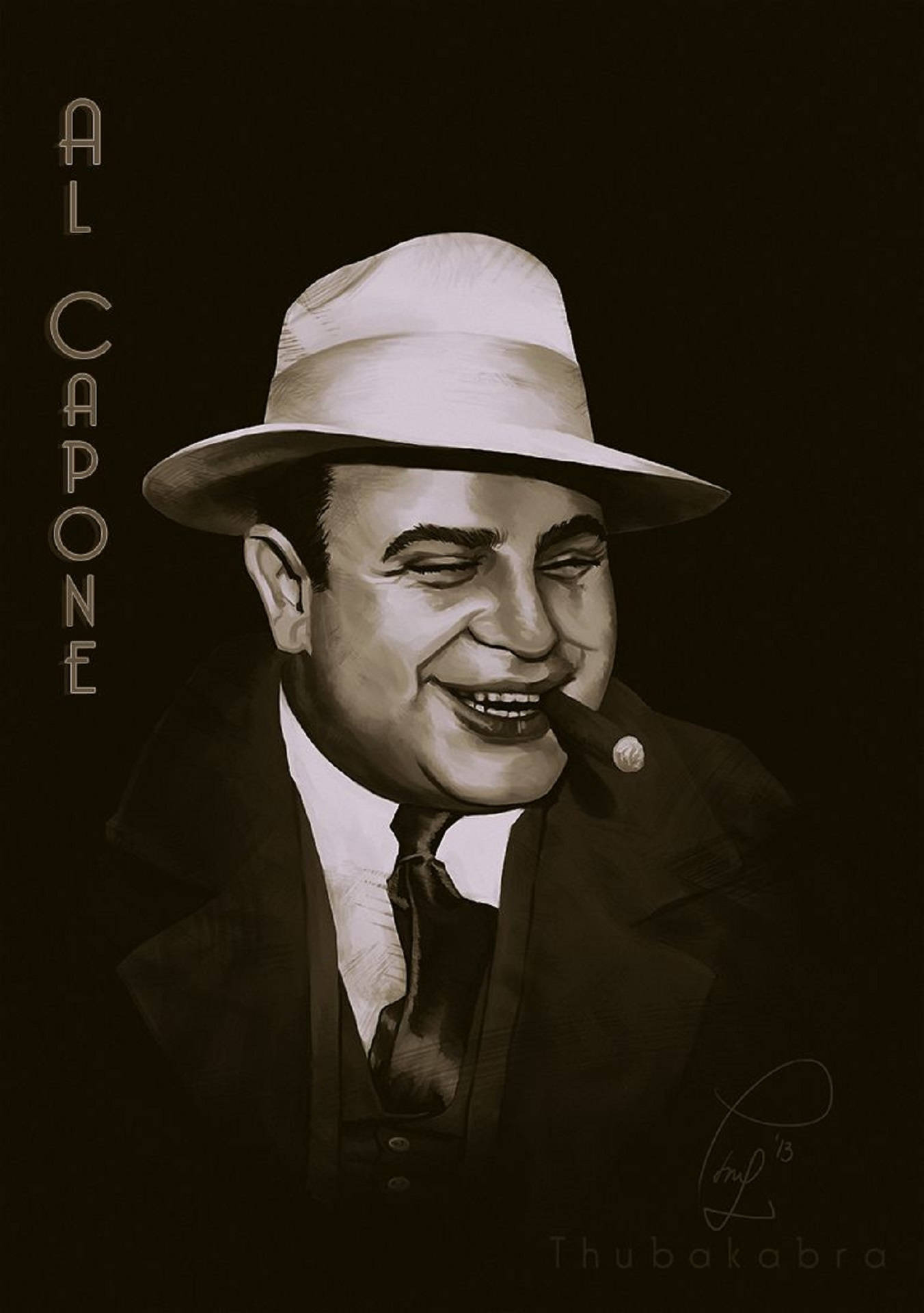 Al Capone Digital Drawing Background