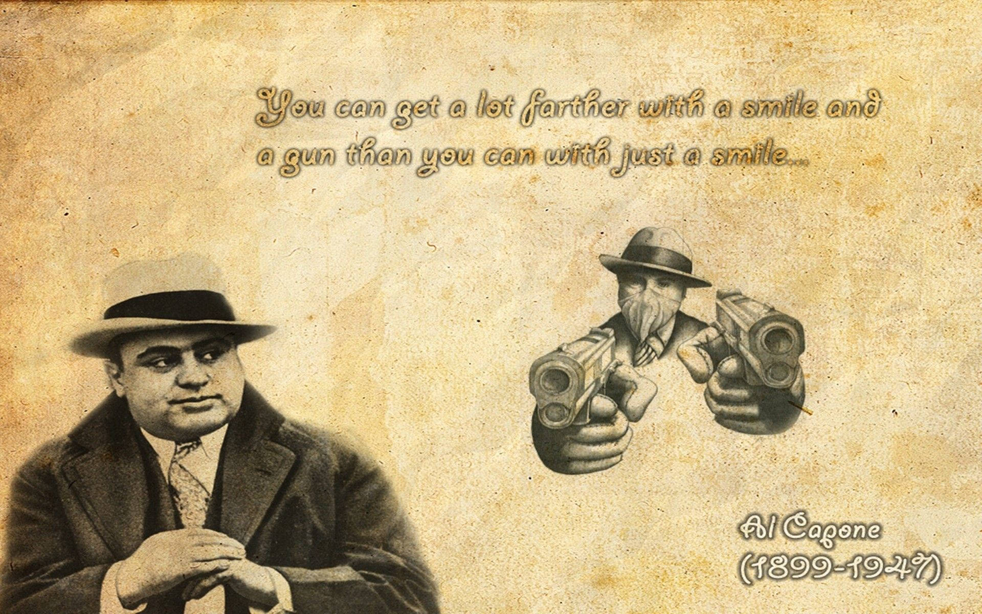 Al Capone Gangster Boss Quotes Background