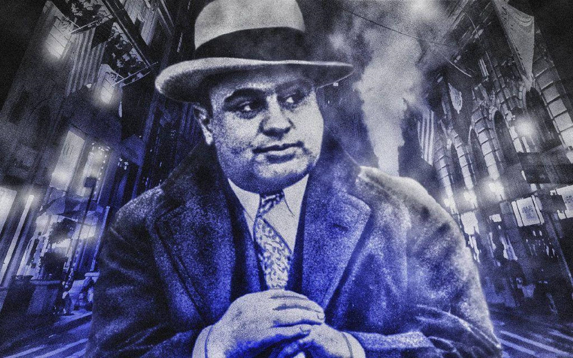 Al Capone In City Background