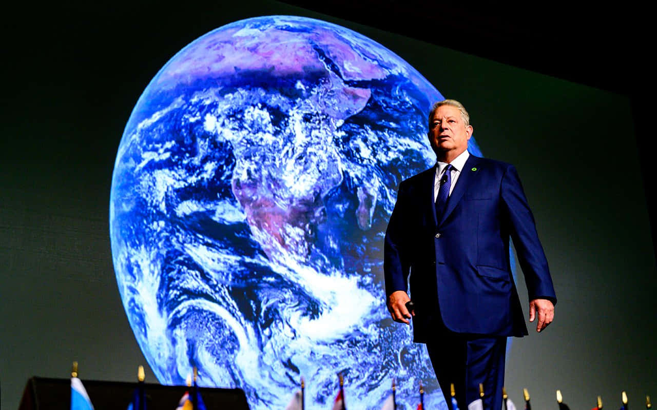 Al Gore On Stage Background