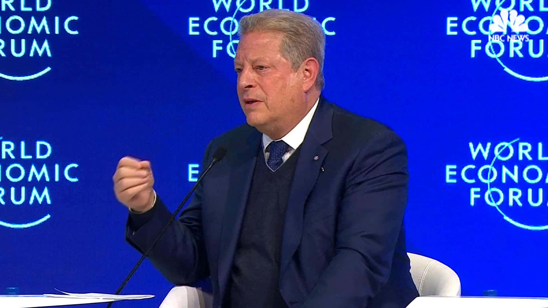 Al Gore Speaking At The World Economic Forum Background