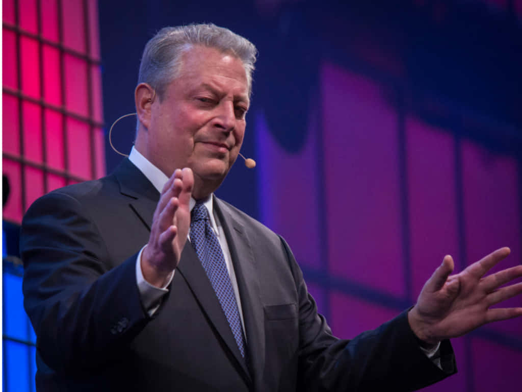 Al Gore Speaking With Hand Gestures Background