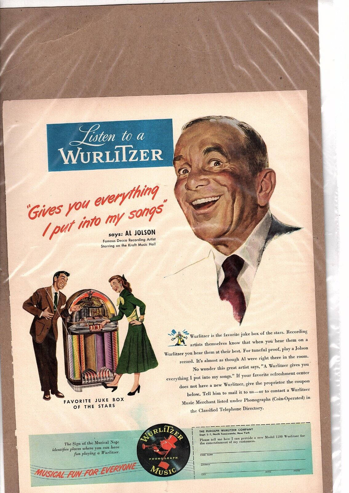 Al Jolson Playing The Wurlitzer Background