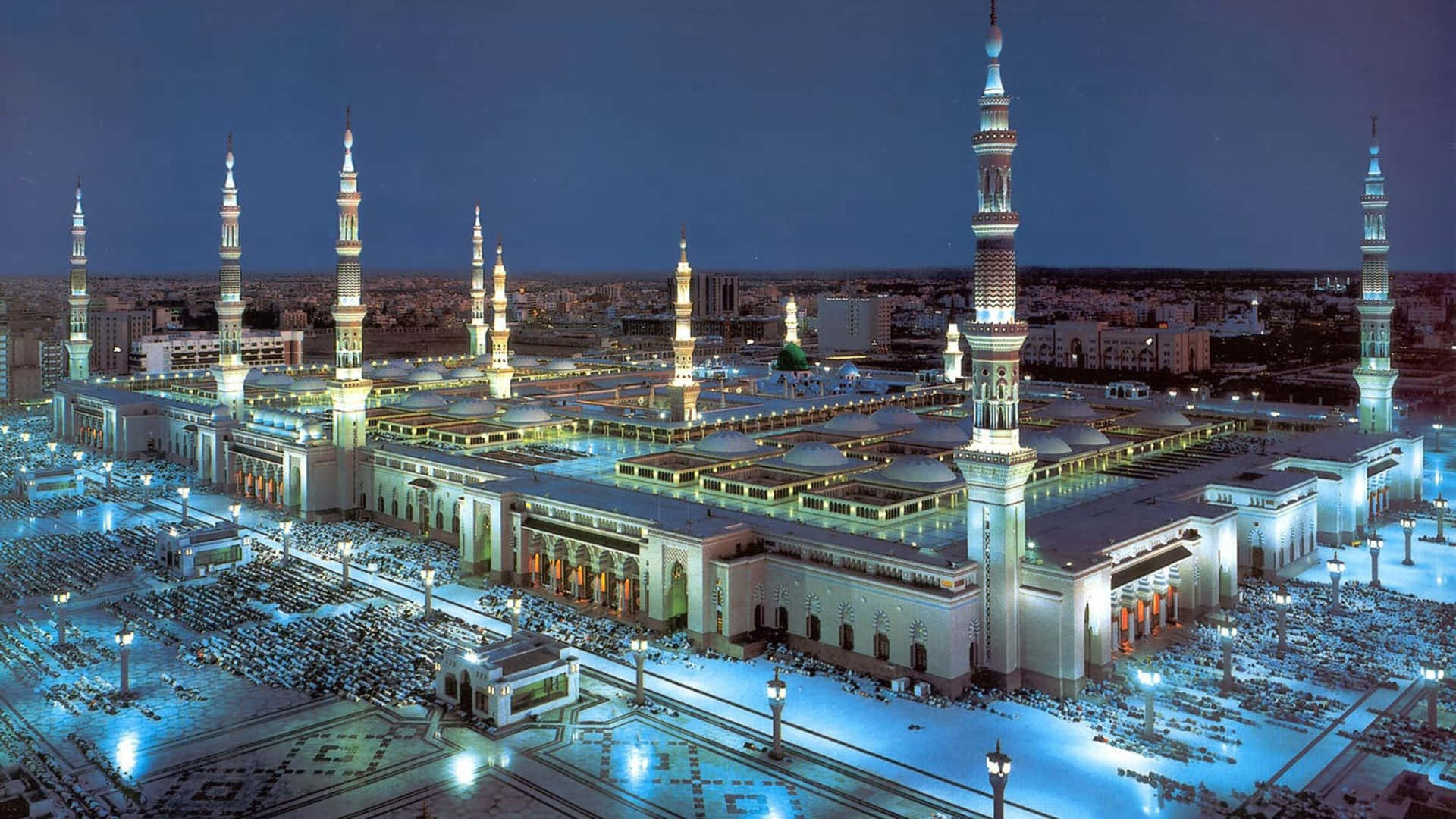 Al Masjid_an Nabawi_ Night_ View Background