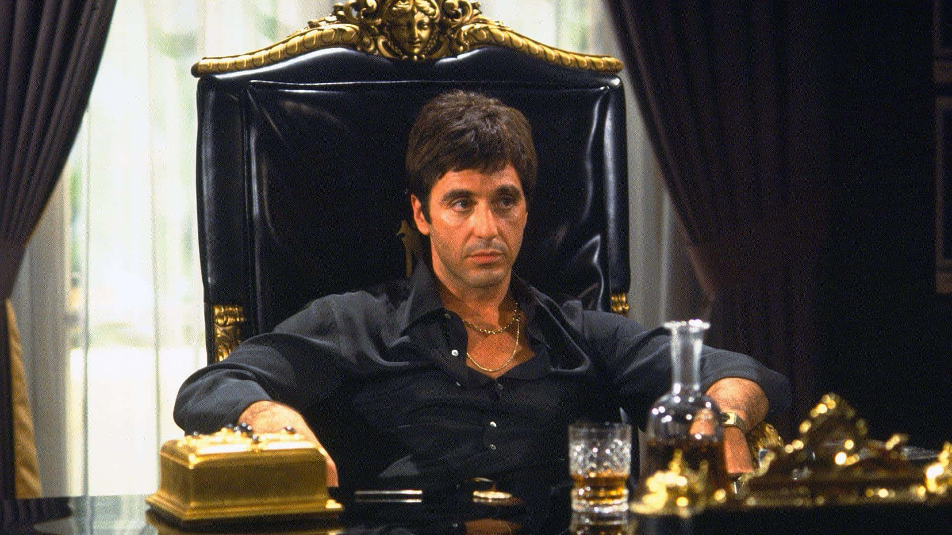 Al Pacino As Tony Montana In The Film Scarface Background