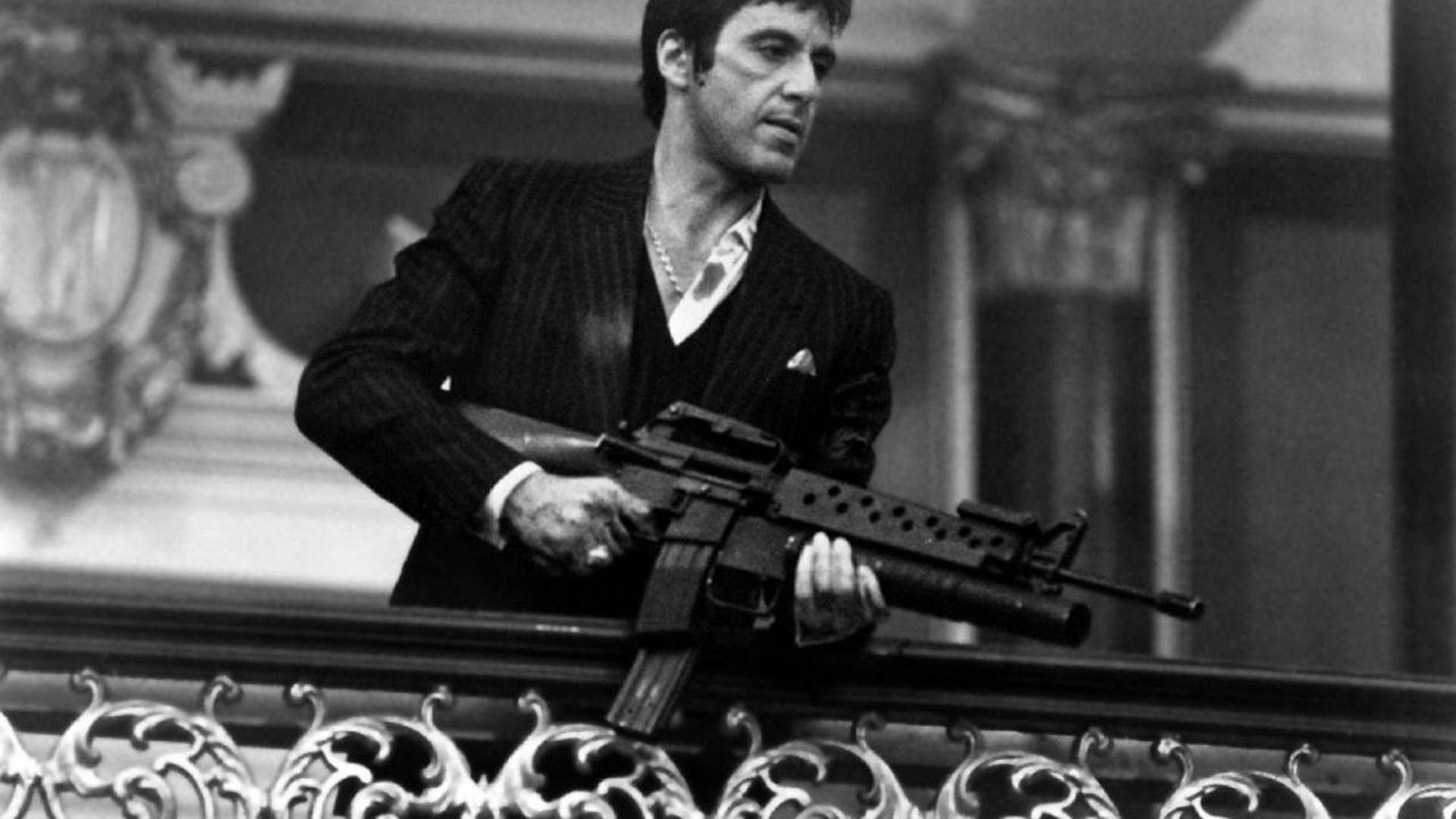 Al Pacino Scarface Balcony Scene Background
