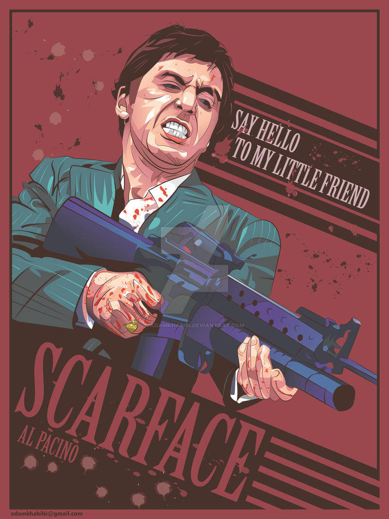 Al Pacino Scarface Gunfight Art