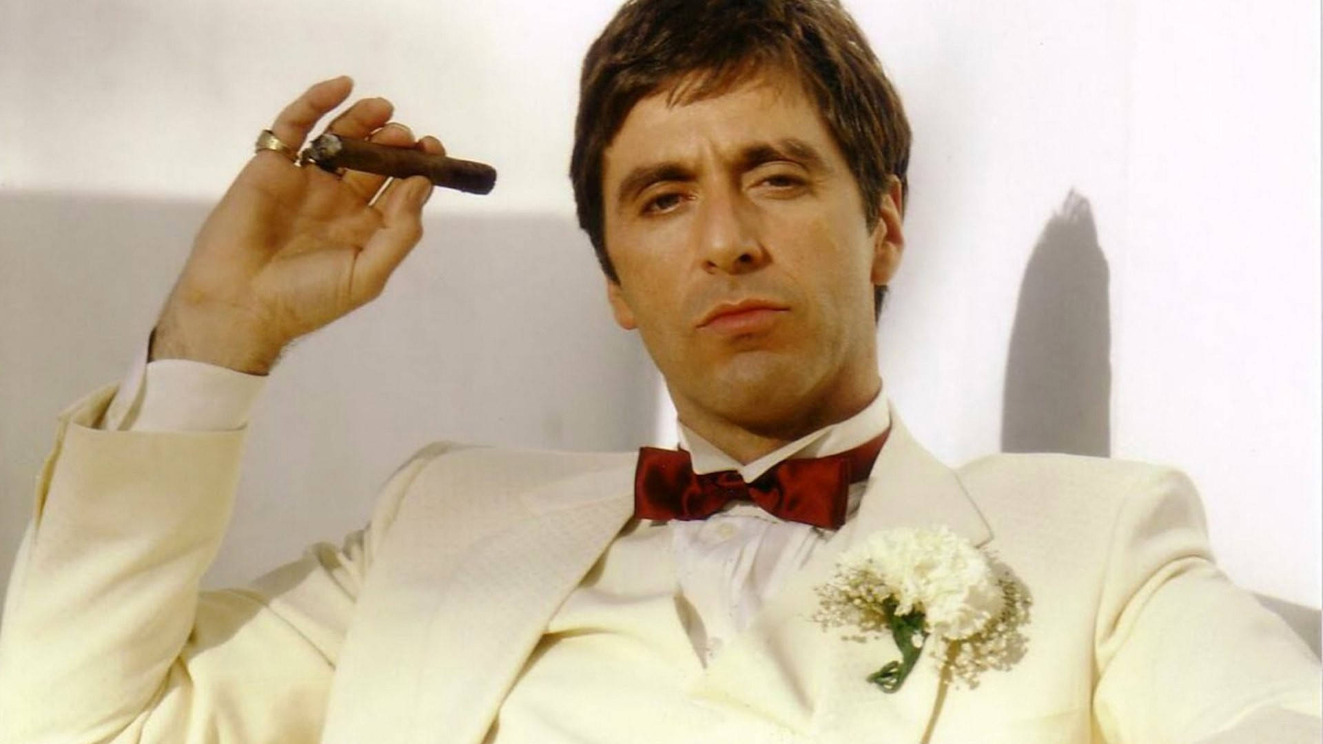 Al Pacino Scarface Holding A Cigar Background