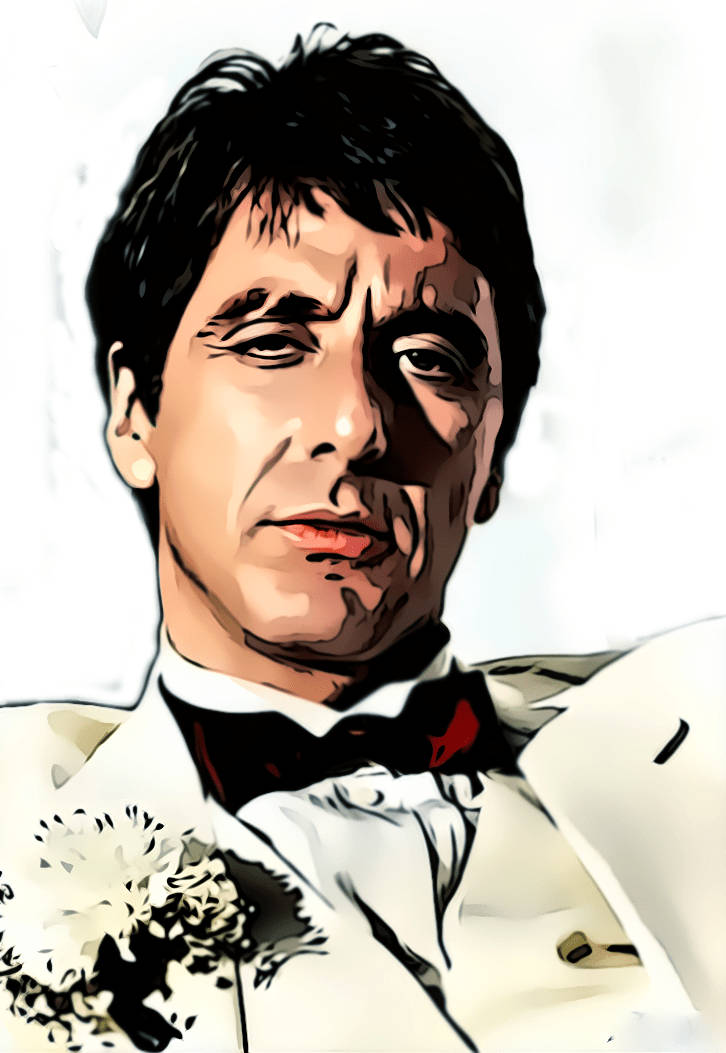 Al Pacino Scarface In Suit Art Background