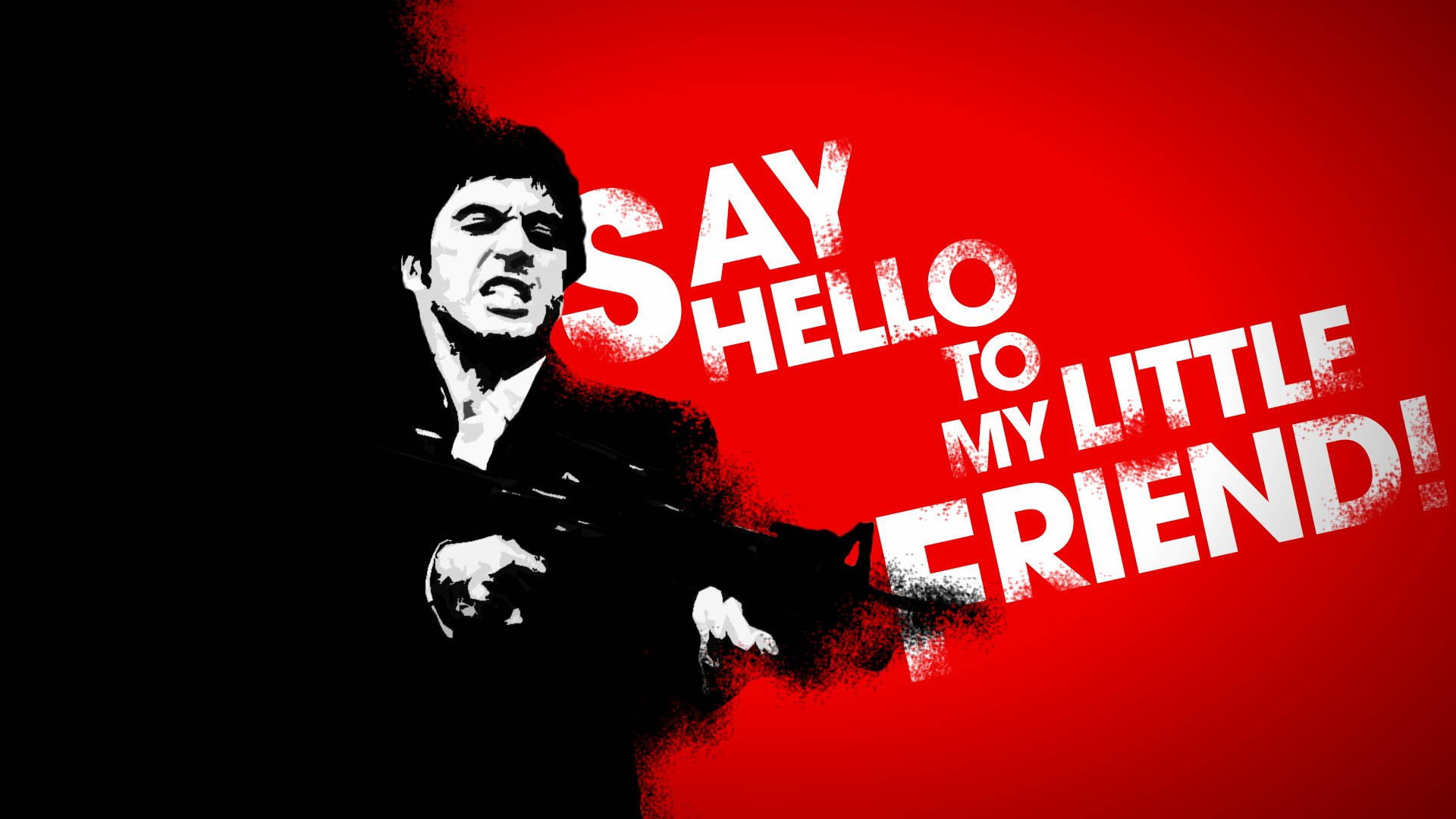 Al Pacino Scarface Red And Black Background