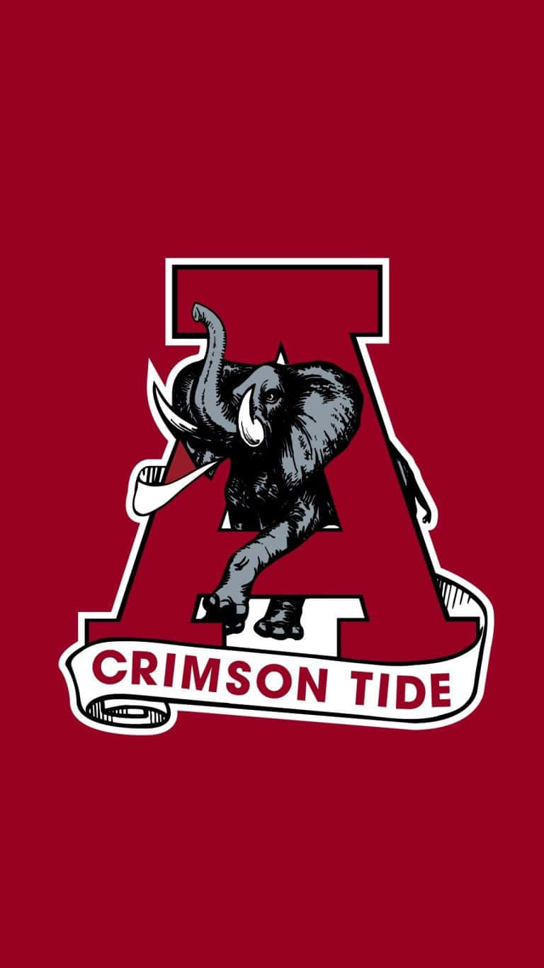 Alabama Football Team Crimson Tide Logo And Big Al Background