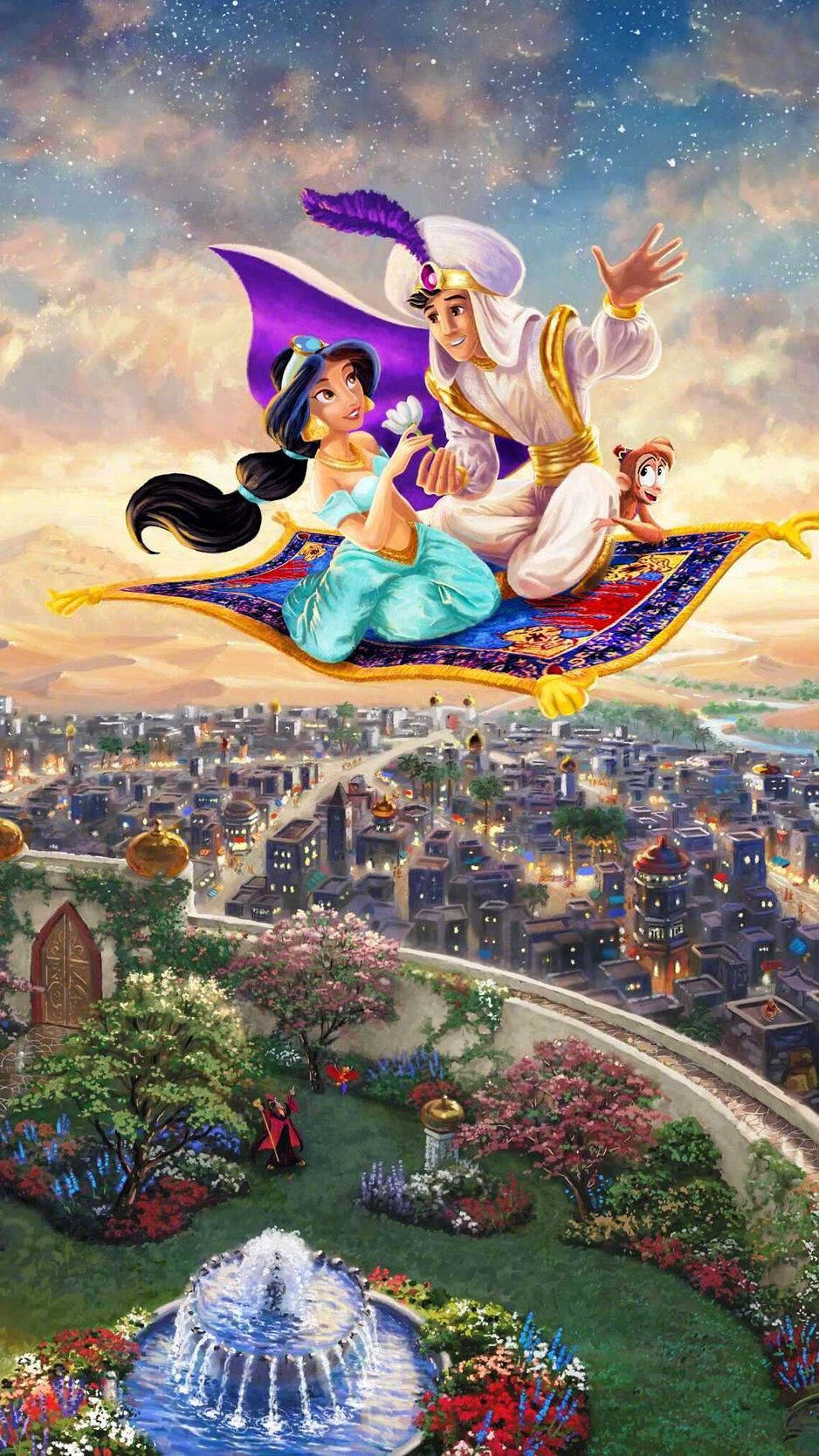Aladdin Flying Above Background