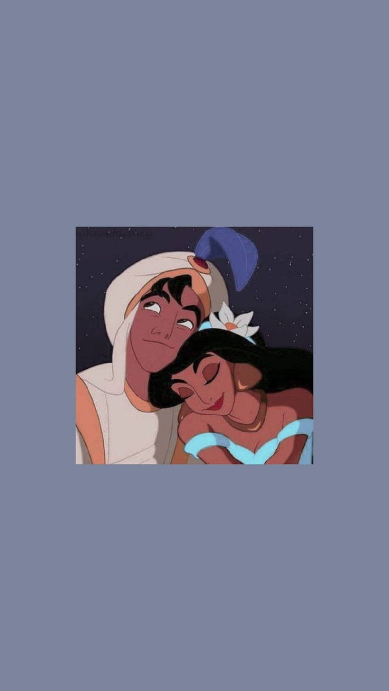 Aladdin Jasmine Gray Aesthetic Disney Castle Background