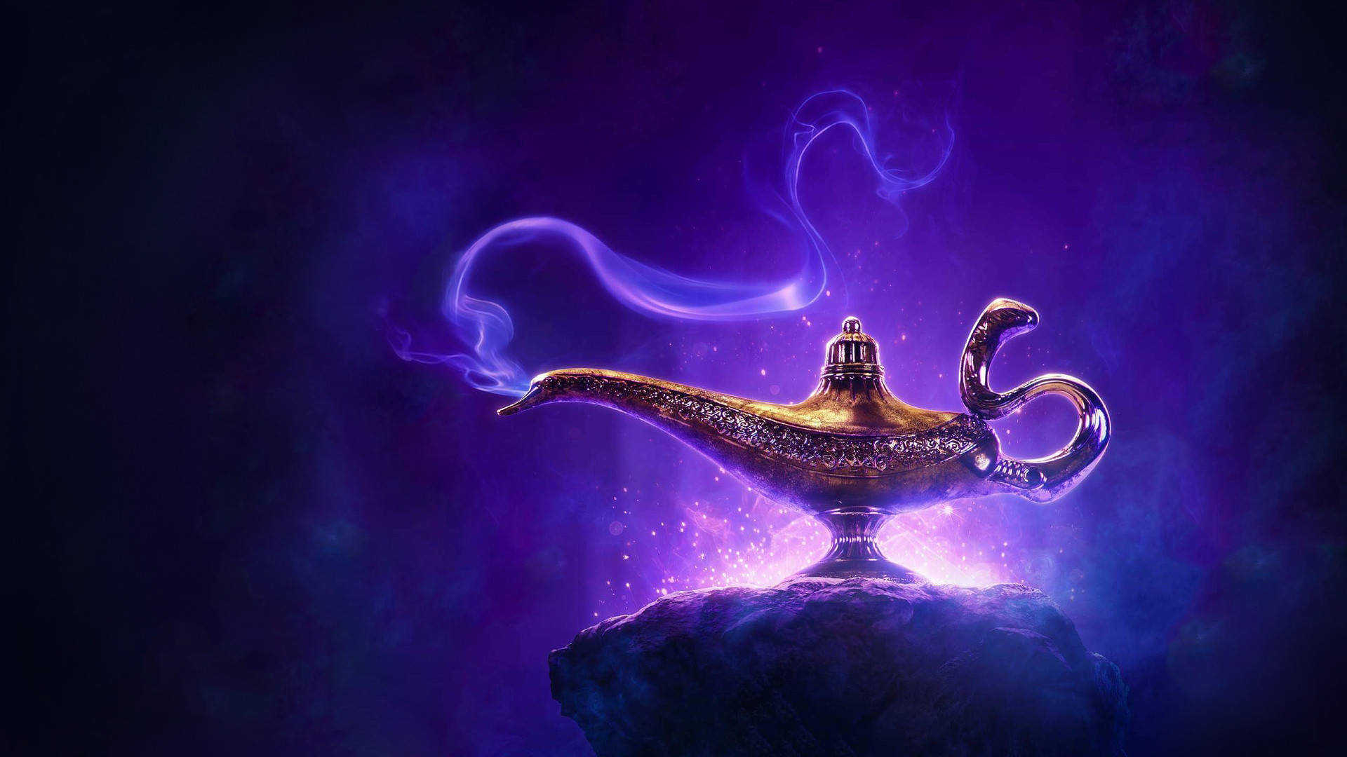 Aladdin Lamp Pixel Disney Laptop Purple Background