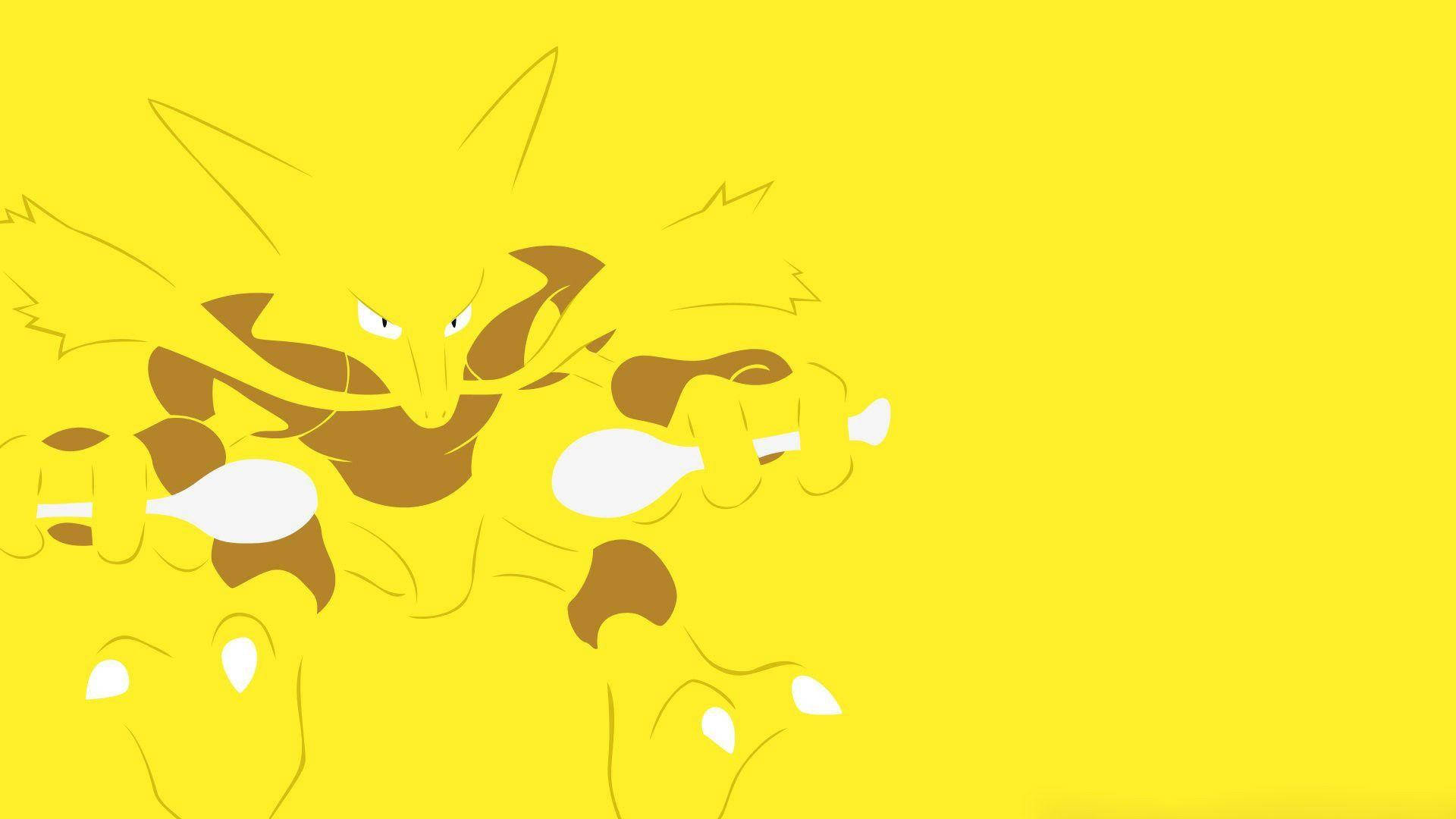 Alakazam Desktop Yellow Background Background