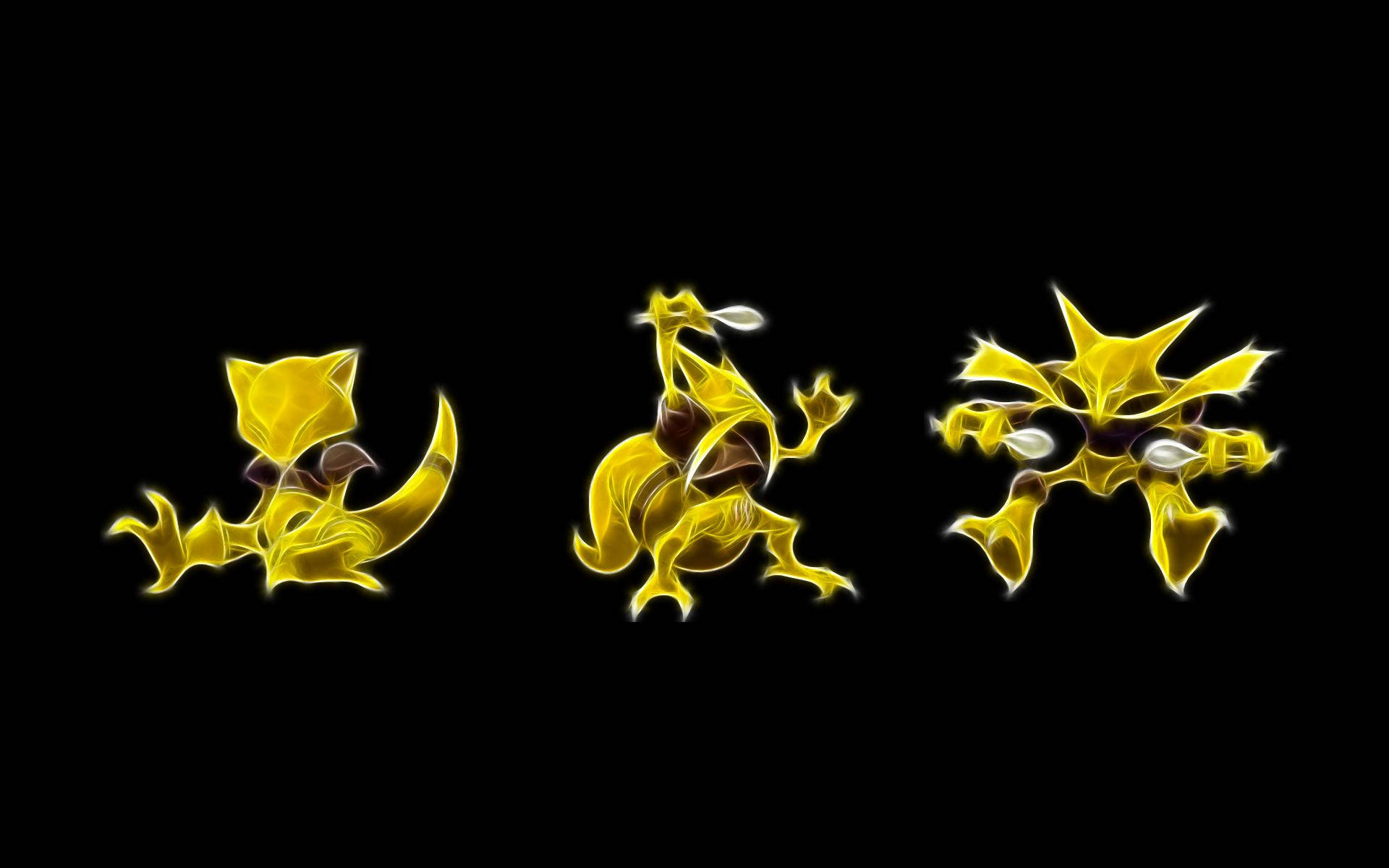 Alakazam Evolution Line Black Background