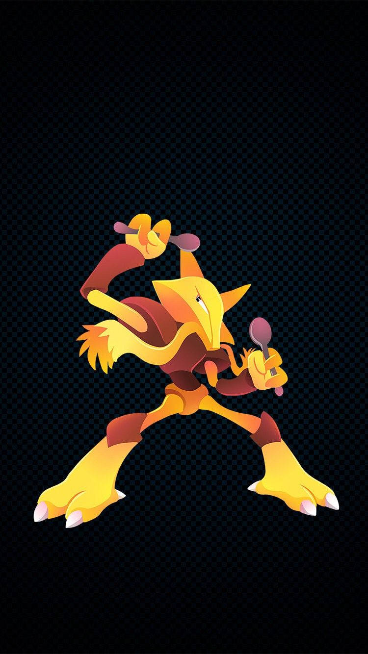 Alakazam Phone Posing Black Background Background