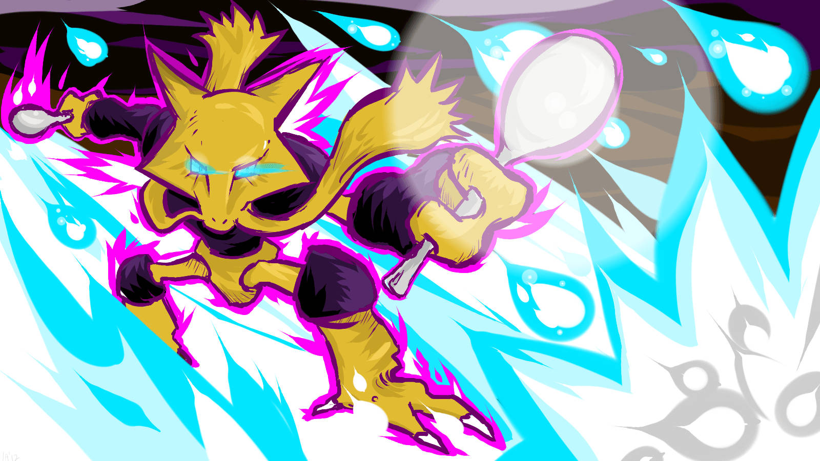 Alakazam Using Psychic Powers Background