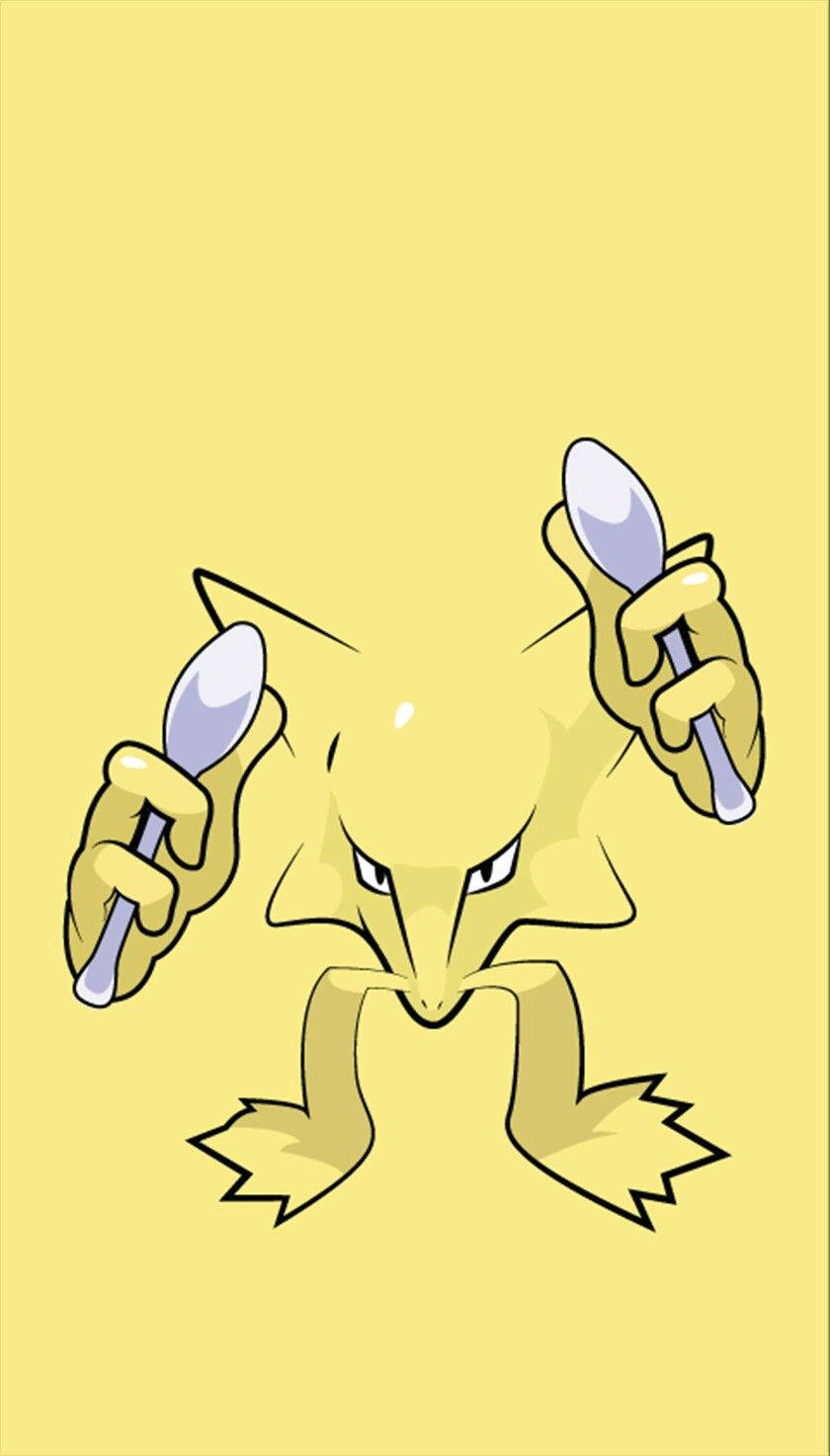 Alakazam Yellow Background Head