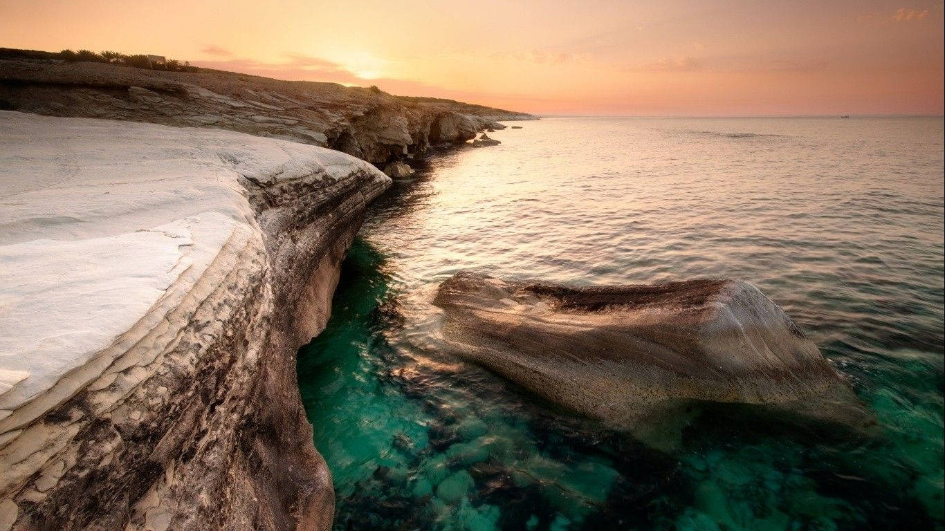 Alamanou Beach In Cyprus Background
