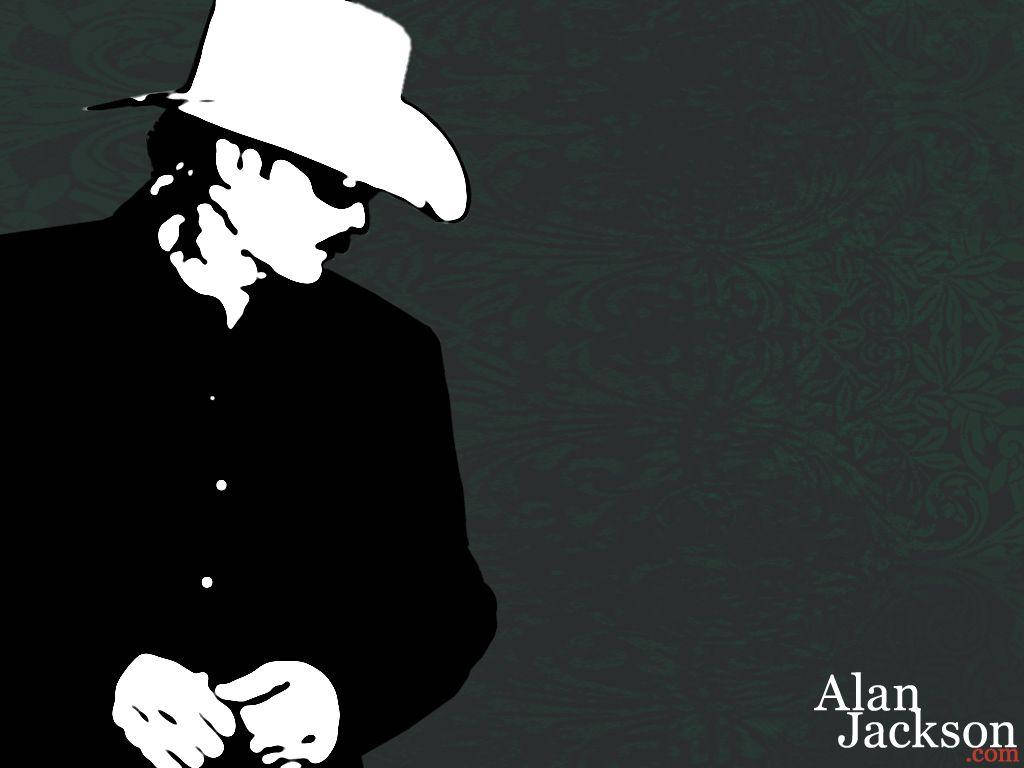 Alan Jackson Grayscale Graphic Art