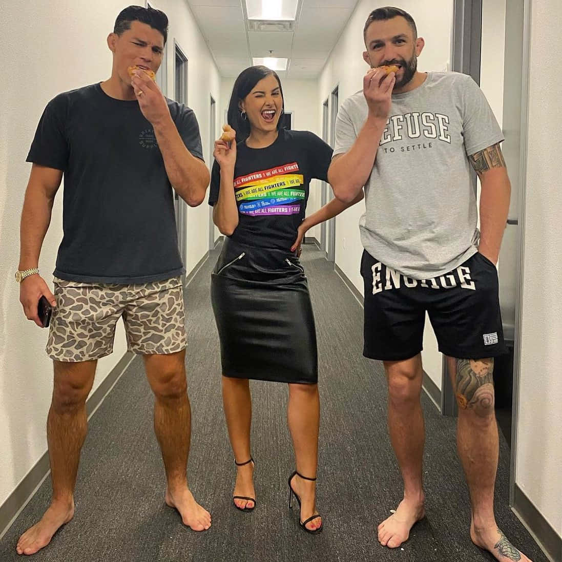 Alan Jouban, Megan Olivi, And Michael Chiesa Background