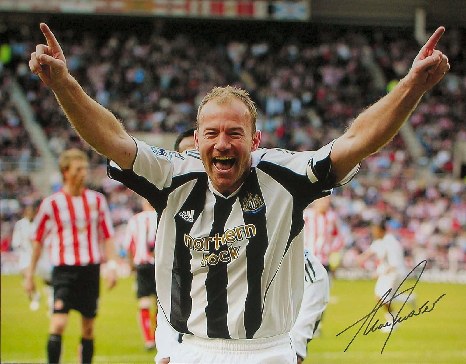 Alan Shearer Newcastle United Fc Signed Photo Background