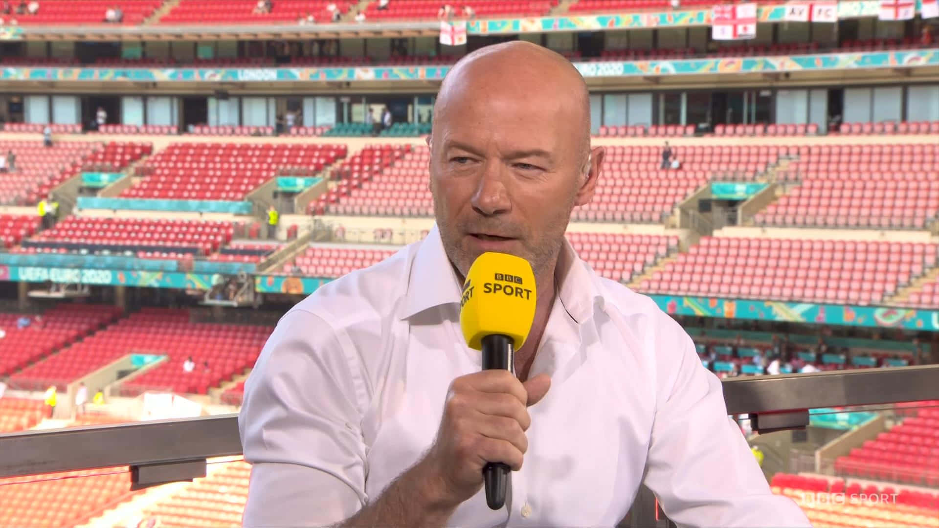 Alan Shearer Retired Football Player In An Interview Background
