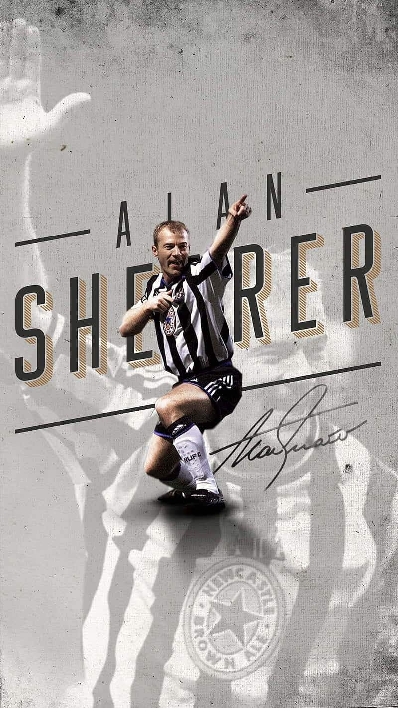 Alan Shearer Signature Fanart Newcastle United Fc Background