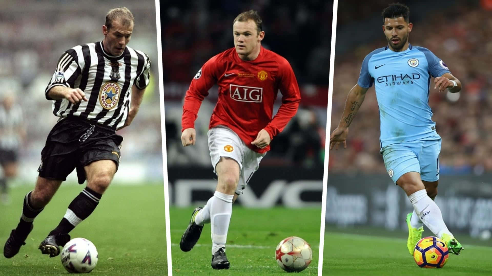 Alan Shearer Wayne Rooney Sergio Aguero Background