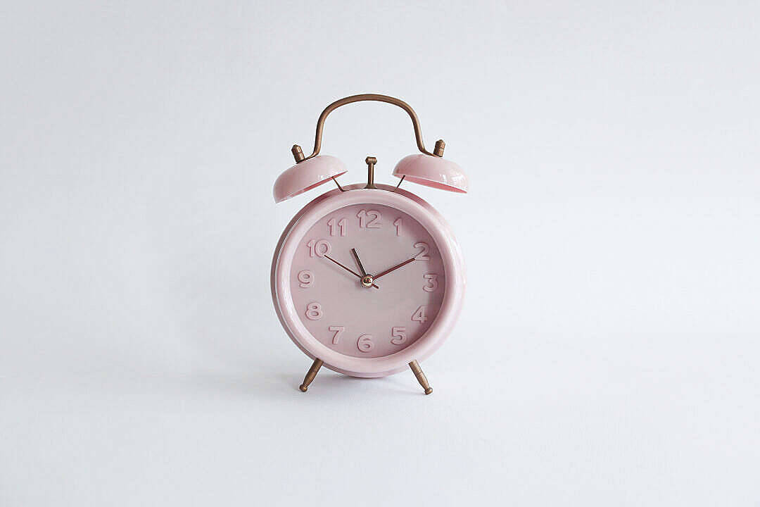 Alarm Clock In Pastel Pink Aesthetic Photo Background