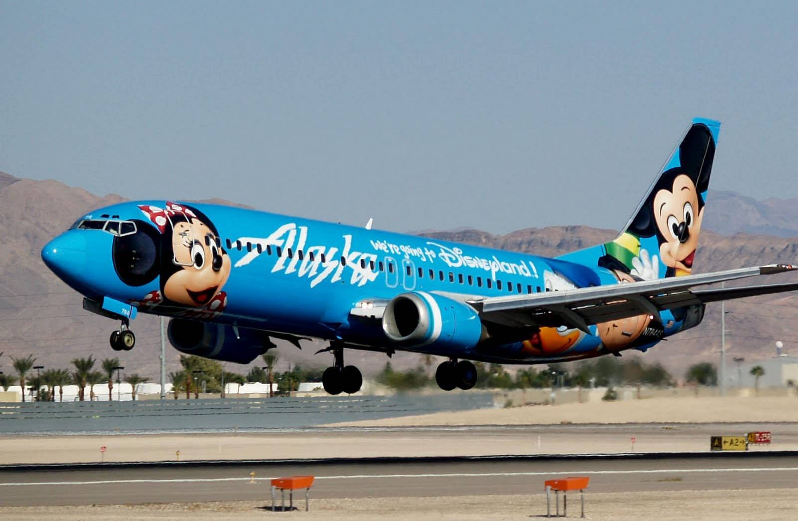 Alaska Airlines Blue Mickey Mouse Plane