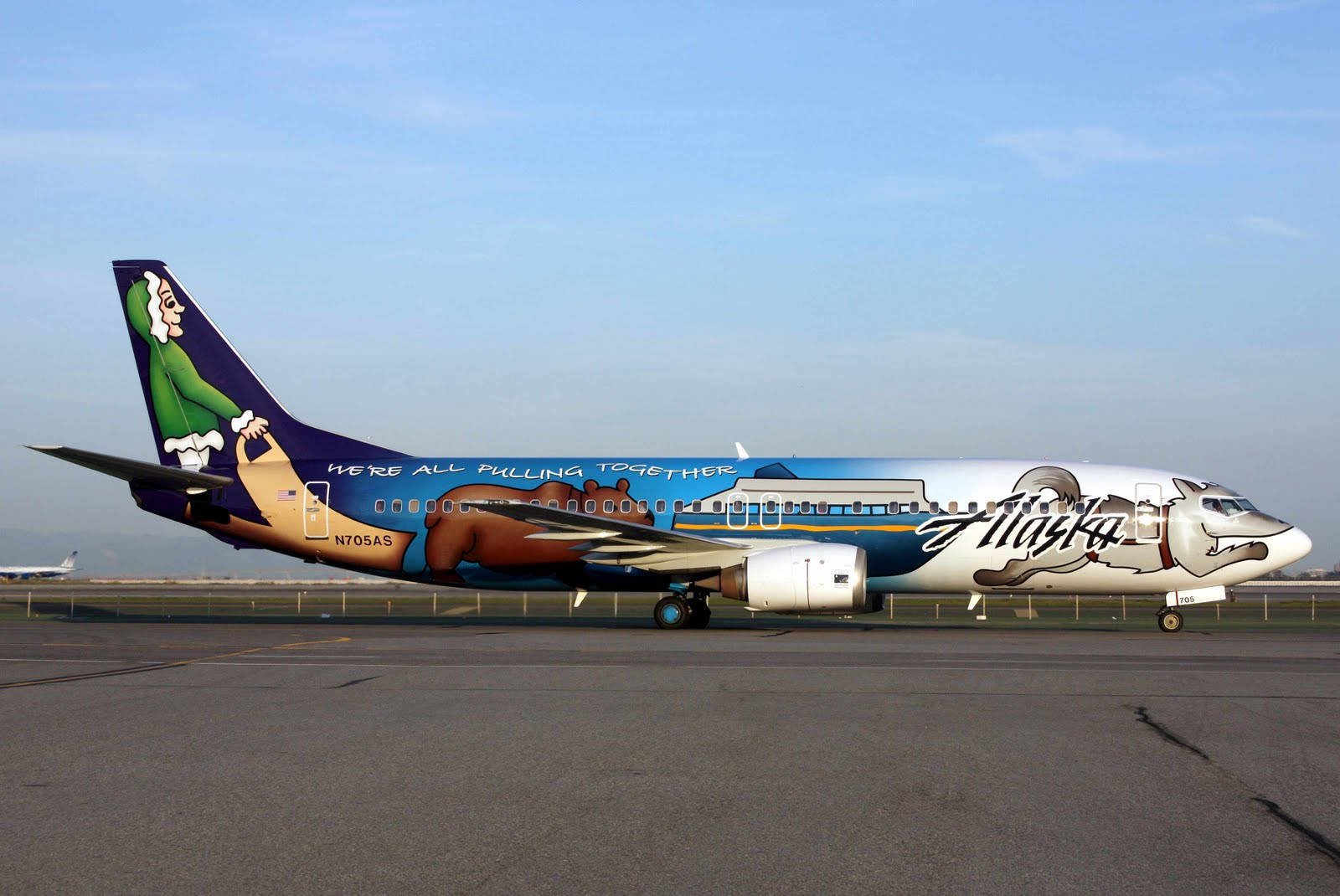 Alaska Airlines Nation Icons Plane Mural Background