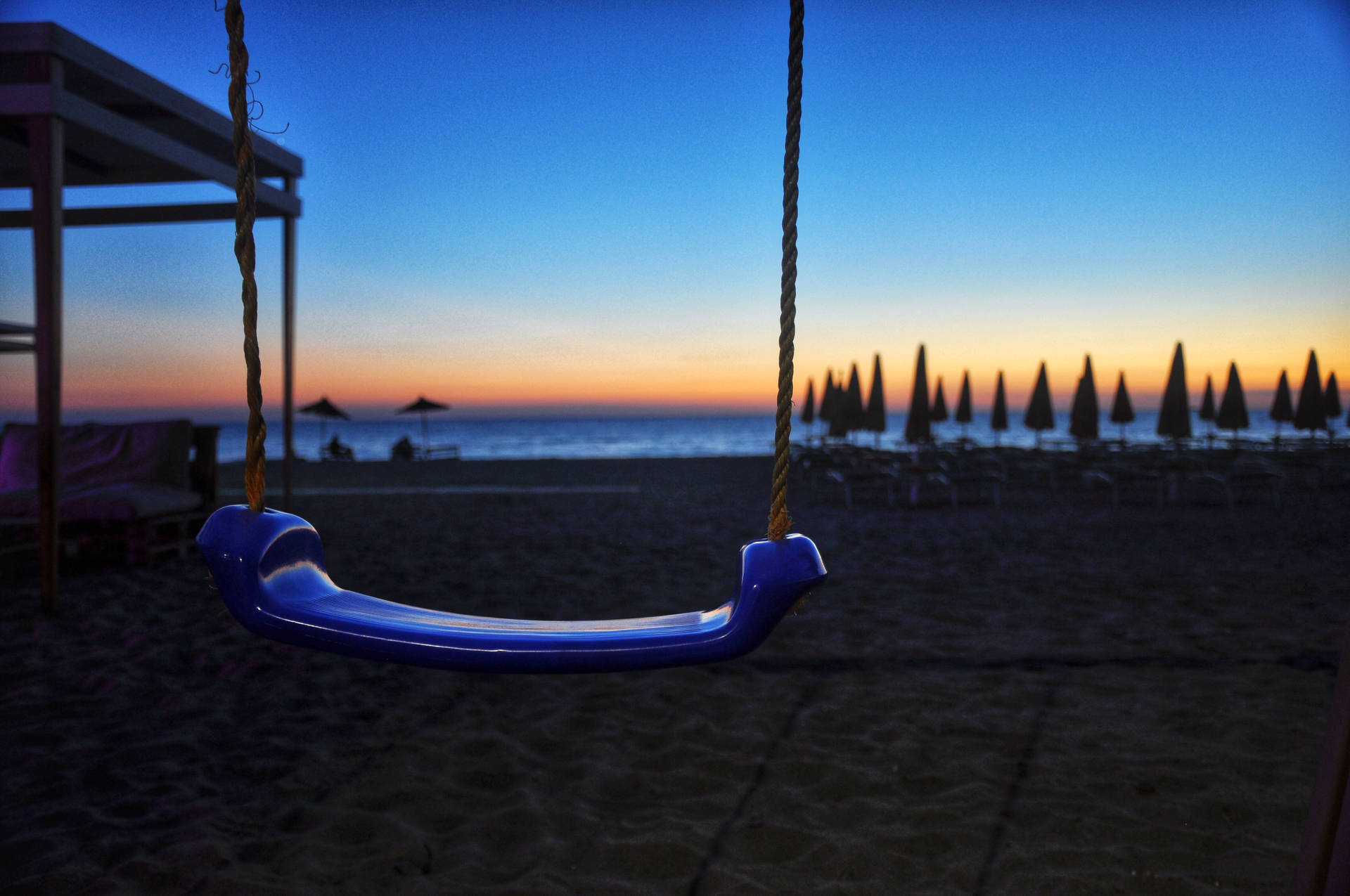 Albania Beach Blue Swing Background