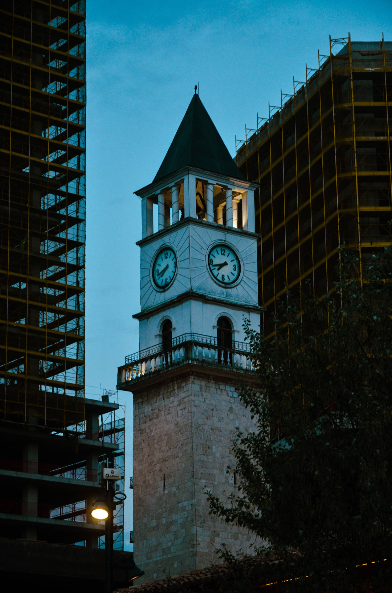 Albania Clock Tower Of Tirana Background