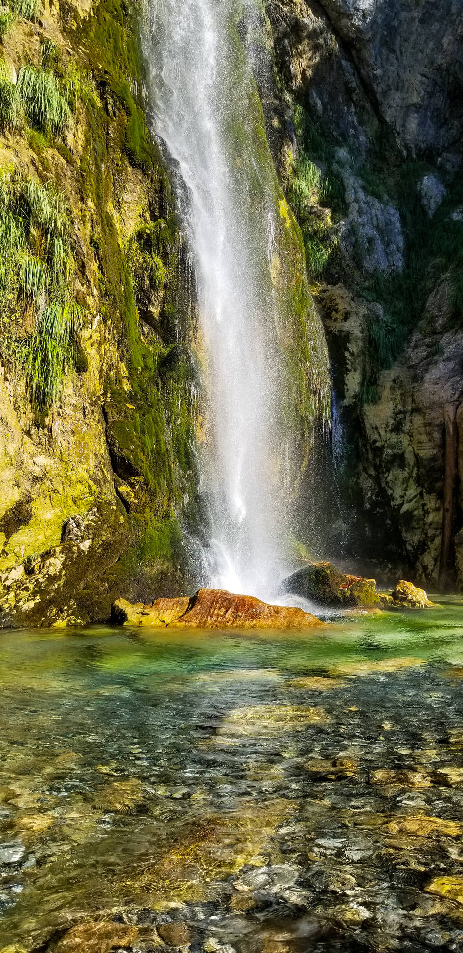 Albania Grunasi Waterfall Background