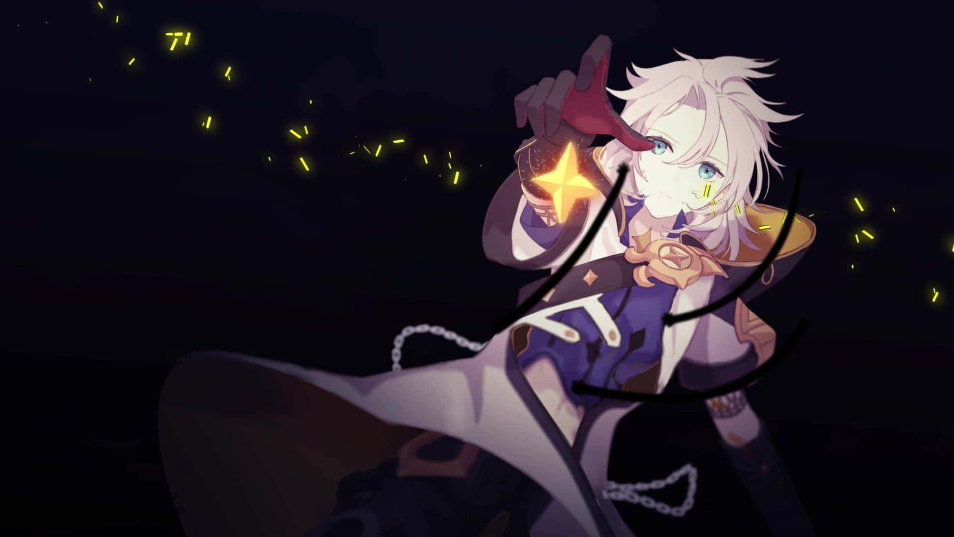 Albedo, Four-star Alchemist Of The City Of Mondstadt In Genshin Impact Background