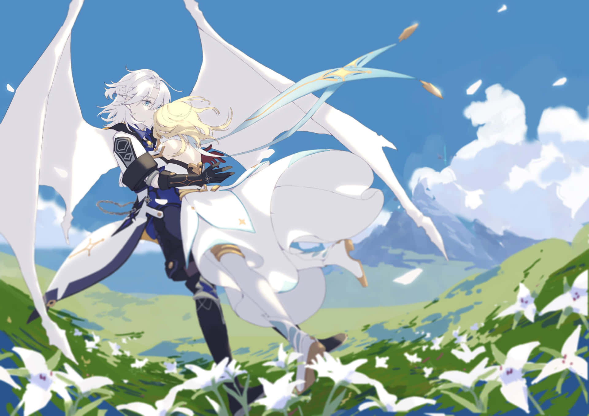 Albedo, The Chief Alchemist Of The Knights Of Favonius From Genshin Impact. Background