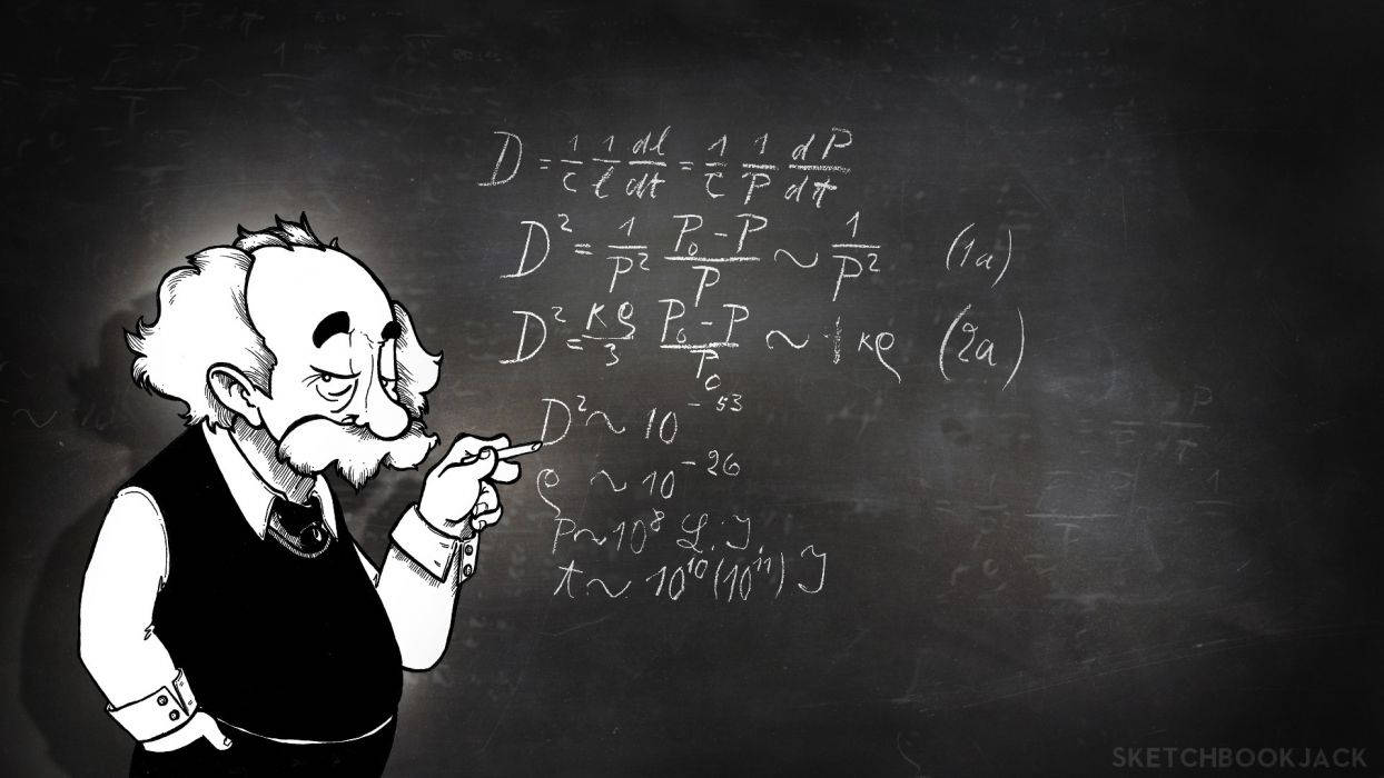 Albert Einstein Writing Math Equation Background